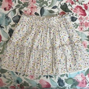 Floral Flouncy Mini Skirt